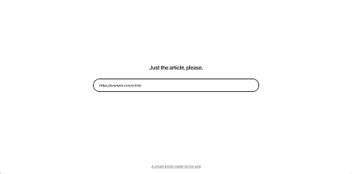 Just The Article, Please